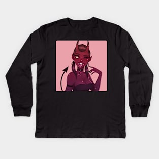 Devil Girl Kids Long Sleeve T-Shirt